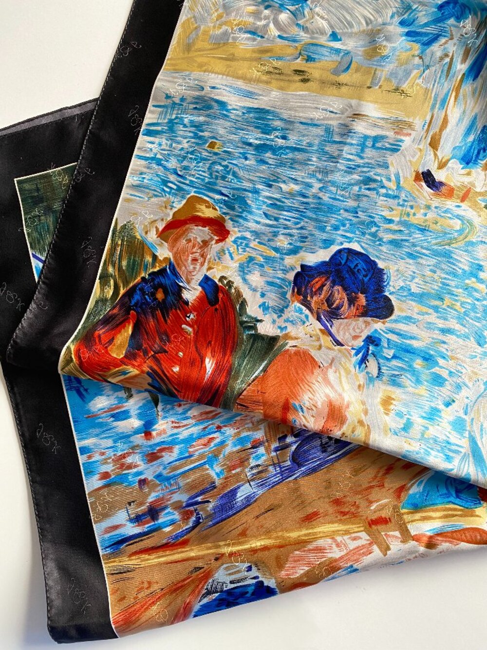 100% Silk Scarf Art Print Pierre-Auguste Renoir's Oarsmen at Chatou